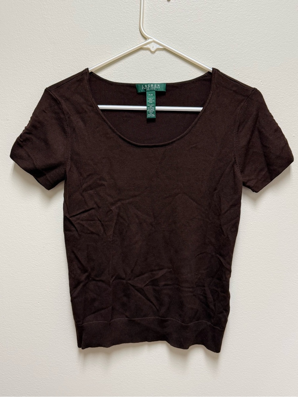 Women’s Lauren Ralph Lauren Dark Brown Silk Blend Top Sz P/M